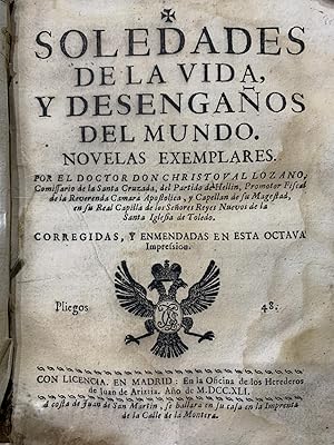 Imagen del vendedor de Soledades de la vida y desengaos del mundo. Novelas exemplares. a la venta por MUNDUS LIBRI- ANA FORTES