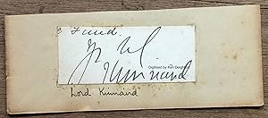 Seller image for A F Kinnaird [ SIGNATURE, BLACK INK HANDWRITING CUT OUT FROM LETTER SIGNED BY AUTHOR ] for sale by Deightons