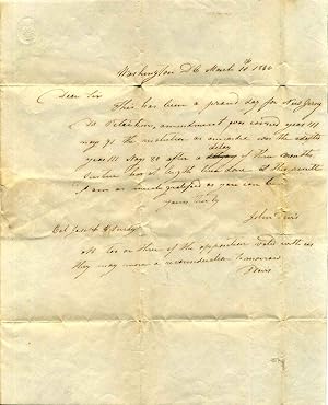 Letter handwritten and signed by John Davis (1788-1878).