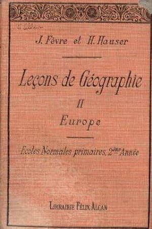 Seller image for Leons de gographie deuxime anne premire partie l'Europe - 7e editioin for sale by crealivres