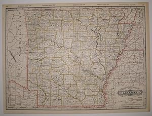 Railroad and County Map of Arkansas