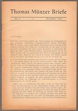 Bild des Verkufers fr Thomas-Mnzer-Briefe. Nr. 4. zum Verkauf von Antiquariat Neue Kritik