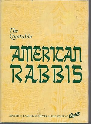 Bild des Verkufers fr The Quotable American Rabbis zum Verkauf von Dorley House Books, Inc.