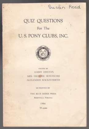 Imagen del vendedor de Quiz Questions with Answers for the U.S. Pony Clubs a la venta por HORSE BOOKS PLUS LLC