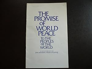 Seller image for The Promise of World Peace: A Statement by The Universal House of Justice. for sale by J. King, Bookseller,