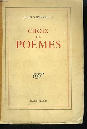 Bild des Verkufers fr CHOIX DE POEMES. zum Verkauf von Le-Livre