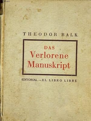 Imagen del vendedor de DAS VERLORENE MANUSKRIPT a la venta por Le-Livre