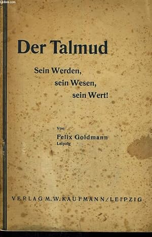 Seller image for DER TALMUD. SEIN WERDEN, SEIN WESEN, SEIN WERT! for sale by Le-Livre