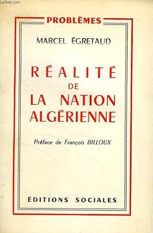 Seller image for REALITE DE LA NATION ALGERIENNE for sale by Le-Livre