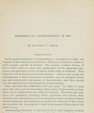 Imagen del vendedor de Progress Of Anthropology In 1890 a la venta por Legacy Books II