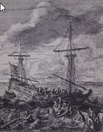 Vervarelyke schip-breuk van 't Oost-Indische jacht Terschelling onder het landt van Bengale; verh...
