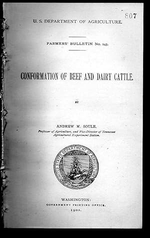 Bild des Verkufers fr Farmer's Bulletin 143. Conformation of Beef and Dairy Cattle. U.S. Department of Agriculture zum Verkauf von Tony Hutchinson