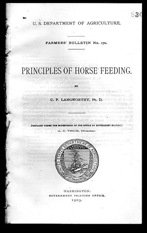 Seller image for Farmer's Bulletin 170. Principles of Horse Feeding. U.S. Department of Agriculture for sale by Tony Hutchinson
