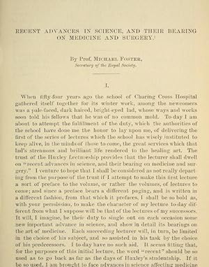 Seller image for Recent Advances In Science And Their Bearing On Medicine And Surgery for sale by Legacy Books II