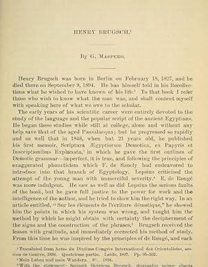 Seller image for Henry Brugsch for sale by Legacy Books II