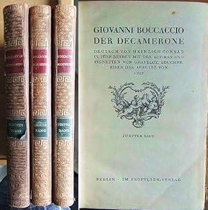 Image du vendeur pour Der Decamerone. Deutsch von Heinrich Conrad. In fnf Bnden mit den Kupfern und Vignetten von Gravelot, Boucher und Eisen der Ausgabe von 1757 hier enthalten: Bd. 1, Bd. 2, Bd. 4, Bd. 5 mis en vente par Antiquariat Blschke