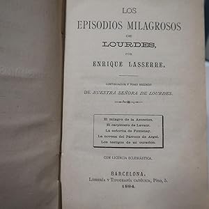 Imagen del vendedor de LOS EPISODIOS MILAGROSOS DE LOURDES a la venta por Costa LLibreter