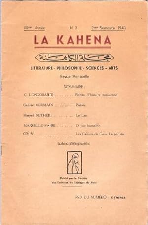 La Kahena n° 3 : revue Mensuelle - Littérature - Philosophie - Sciences - Arts