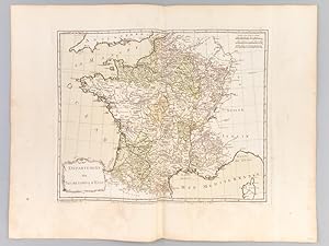 Départemens des Secrétaires d'Etat [ Belle carte en coloris d'époque, extraite de l'atlas "La Fra...