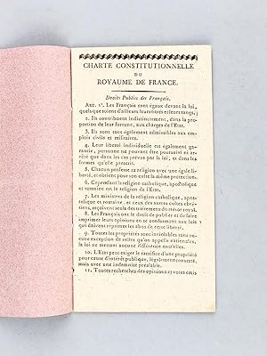 Charte Constitutionnelle du Royaume de France [ 1814 ]