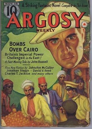 Immagine del venditore per ARGOSY Pulp Magazine - November 18, 1939. ** Don Renegade by Johnston McCulley // Bombs Over Cairo (Cover & Story) by John Russell, venduto da Comic World