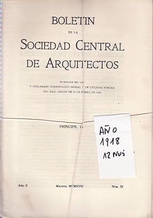 Seller image for BOLETN DE LA SOCIEDAD CENTRAL DE ARQUITECTOS AO II for sale by Librera Torren de Rueda