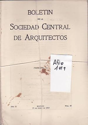 Seller image for BOLETN DE LA SOCIEDAD CENTRAL DE ARQUITECTOS AO III for sale by Librera Torren de Rueda