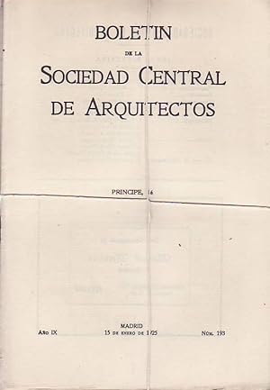 Seller image for BOLETN DE LA SOCIEDAD CENTRAL DE ARQUITECTOS AO IX for sale by Librera Torren de Rueda