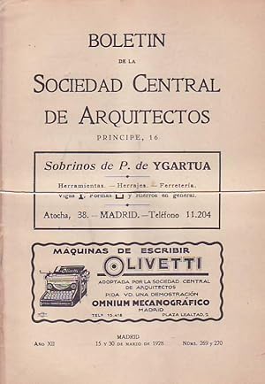Seller image for BOLETN DE LA SOCIEDAD CENTRAL DE ARQUITECTOS AO XII. for sale by Librera Torren de Rueda