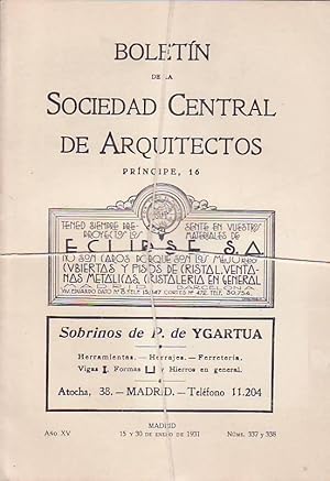 Seller image for BOLETN DE LA SOCIEDAD CENTRAL DE ARQUITECTOS AO XV for sale by Librera Torren de Rueda