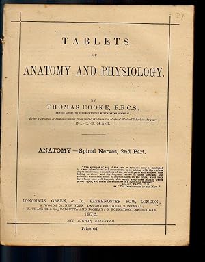 Seller image for Tablets of Anatomy and Physiology. Spinal Nerves 2nd Part. for sale by Tony Hutchinson