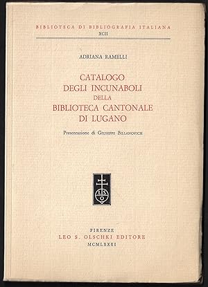 Bild des Verkufers fr CATALOGO DEGLI INCUNABOLI DELLA BIBLIOTECA CANTONALE DI LUGANO zum Verkauf von ART...on paper - 20th Century Art Books