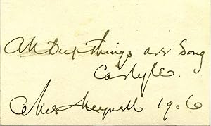 Quote Signed by Alice Meynell (1847-1922).