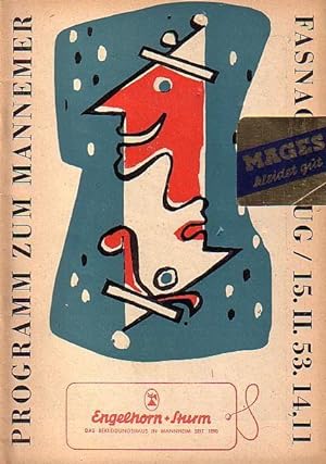 Bild des Verkufers fr Programm zum Mannemer Fastnachtszug am 15. 11. 1953. 14,11. zum Verkauf von Antiquariat Carl Wegner