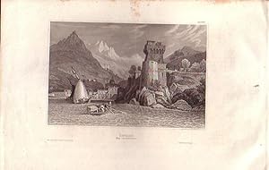 Cetara (Bay von Salerno). Stahlstich-Ansicht von I.G. Martini.