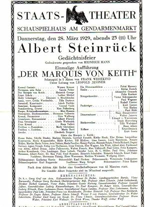 Bild des Verkäufers für Berlin-Archiv (Hrsg.v. Hans-Werner Klünner und Helmut Börsch-Supan): Lieferung BE 01083 'In memoriam Albert Steinrück.' zum Verkauf von Antiquariat Carl Wegner