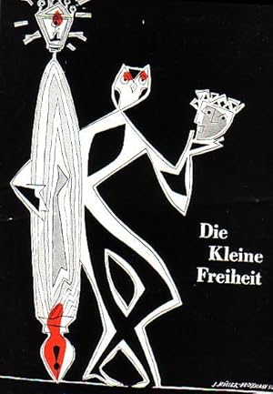 Immagine del venditore per Programmheft zu: 'Das Himmelbett' (The Fourposter). Die Geschichte einer Ehe in 6 Bildern. bersetzt von Robert Blum. Deutsche Bhnenbearbeitung von Leo Mittler. Regie: Trude Kolman. Bhnenbild und Kostme: Elisabeth Urbancic. Mitwirkende: Elisabeth Wiedemann und Harald Leipnitz. + Programmheft zu: 'Tschin - Tschin' (Auf ihr Wohl). Komdie in 9 Bildern. Deutsch von Meta La Roche. Regie: Margrit Weiler. Bhnenbild: Johannes Waltz. Mitwirkende: Eva Maria Meineke, Adolf Spalinger, Gerd Bckmann, Helmut Frchtenicht. Auffhrung in 'Die kleine Freiheit', Mnchen. 2 Besetzungszettel in einem Heft. venduto da Antiquariat Carl Wegner