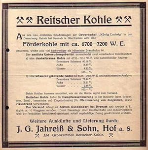 Reklamezettel: Reitscher Kohle.