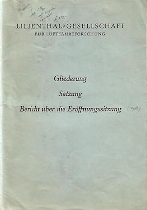 Bild des Verkufers fr Gliederung. Satzung. Bericht ber die Erffnungssitzung 1936. zum Verkauf von Antiquariat Carl Wegner
