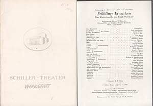 Schiller Theater Werkstatt, Spielzeit 1961 / 1962, Heft 113. Aus dem Inhalt: 'Frühlings Erwachen'...