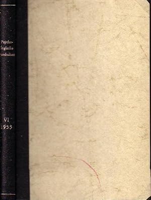 Image du vendeur pour Psychologische Rundschau Band VI, Jahrgang 1955. berblick ber die Fortschritte der Psychologie in Deutschland, sterreich und der Schweiz. Beispiele aus dem Inhalt: Herwig: Synthese zwischen theoretischer und angewandter Forschung als Voraussetzung fr die Anwendung der Psychologie im Leben / Mayer - Die gegenwrtige Problematik der Arbeits- und Betriebspsychologie / Dirks - Arbeitsanalyse / Arnold - Die wissenschaftlichen Grundlagen des Psychologischen Dienstes der Deutschen Arbeitsverwaltung / Kroh - Vom Auftrag der Psychologie in der Krise der Gegenwart / Wellek - Beitrge zur Strukturtheorie der Hypnose / Meinecke - Was will die Psychische Hygiene. mis en vente par Antiquariat Carl Wegner