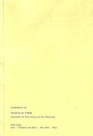 Bild des Verkufers fr Das biographische und bibliographische Lexikon 'Die deutsche Literatur'. Intention - Struktur- Realisierung. Sonderdruck aus: Einheit in der Vielfalt. Festschrift fr Peter Lang zum 60. Geburtstag. zum Verkauf von Antiquariat Carl Wegner