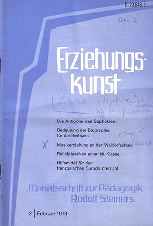 Image du vendeur pour Erziehungskunst : Monatsschrift zur Pdagogik Rudolf Steiners. Jg. XXXVII, 1973, Heft 2, 4, 6-12. 8 Hefte. mis en vente par Antiquariat Carl Wegner