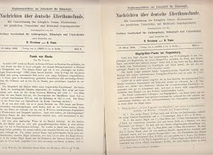 Bild des Verkufers fr Nachrichten ber deutsche Alterthumsfunde. Herausgeber: Berliner Gesellschaft fr Anthropologie, Ethologie und Urgeschichte. Jahrgang 13, Heft 1-5, 1902. In vier Heften. Ergnzungsbltter zur Zeitschrift fr Ethnologie. zum Verkauf von Antiquariat Carl Wegner