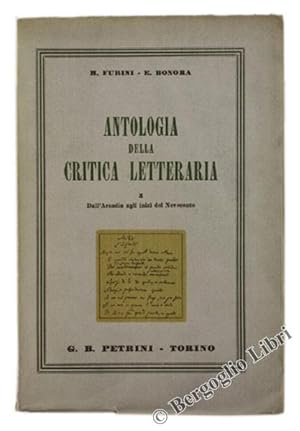 Immagine del venditore per ANTOLOGIA DELLA CRITICA LETTERARIA. Volume terzo: Dall'Arcadia agli inizi del Novecento.: venduto da Bergoglio Libri d'Epoca