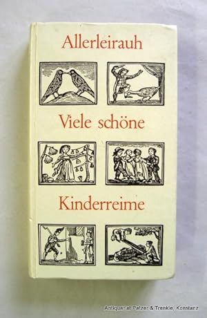 Seller image for Viele schne Kinderreime versammelt von Hans Magnus Enzensberger. Frankfurt, Suhrkamp, 1983. Mit 391 Illustrationen nach alten Holzschnitten. 380 S., 2 Bl. Illustr. Or.-Pp.; minimal fleckig u. Kanten mit kl. Druckstellen. (ISBN 3518020412). for sale by Jrgen Patzer