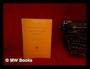 Seller image for John R. Commons - Seine Wirtschaftstheoretische Grundauffassung Und Ihre Bedeutung Fur Die Sozial-Rechtliche Schule in Amerika for sale by MW Books Ltd.