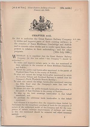 Great Eastern Railway (General Powers) Act, 1885