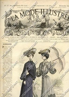 LA MODE ILLUSTREE. JOURNAL DE LA FAMILLE. 204/04/1904. N°17. DESCRIPTIONS DES GRAVURES NOIRES. PO...