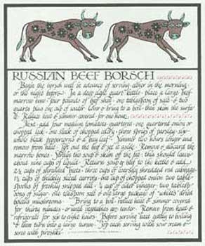 Seller image for Russian Beef Borsch from Thirty Recipes Suitable for Framing. for sale by Wittenborn Art Books